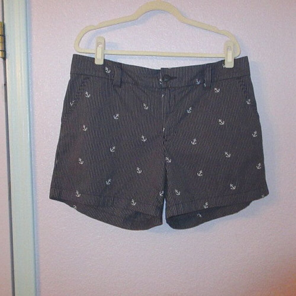 Tommy Hilfiger Womens Shorts 14 Striped Anchors Nautical Preppy Coastal Beach